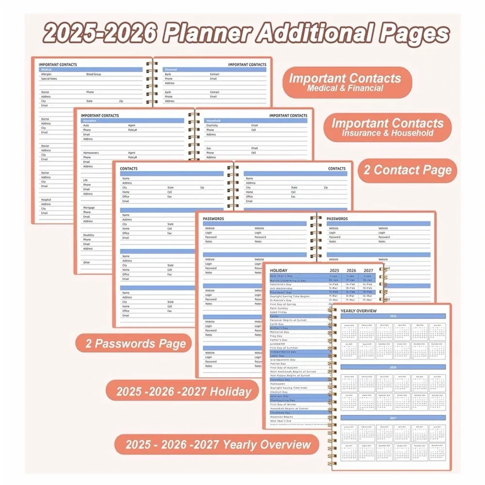 Coral Monthly Planner 2025-2026